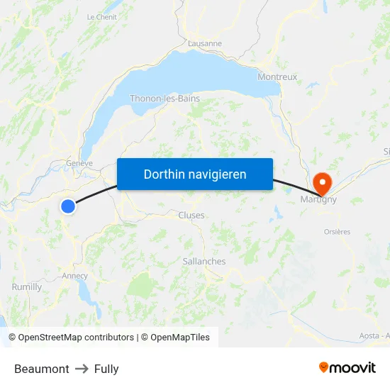 Beaumont to Fully map