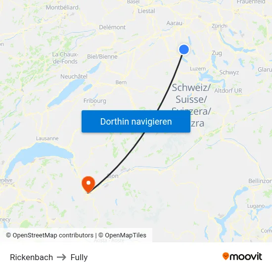 Rickenbach to Fully map