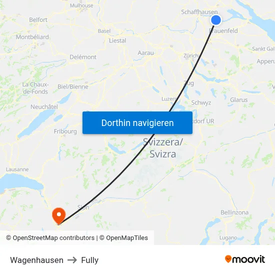 Wagenhausen to Fully map