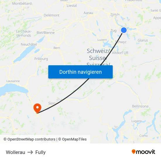 Wollerau to Fully map