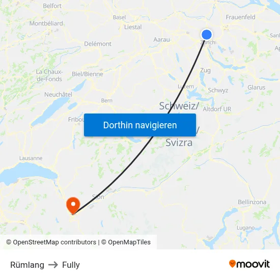 Rümlang to Fully map