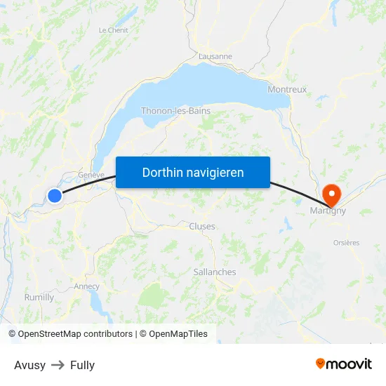 Avusy to Fully map