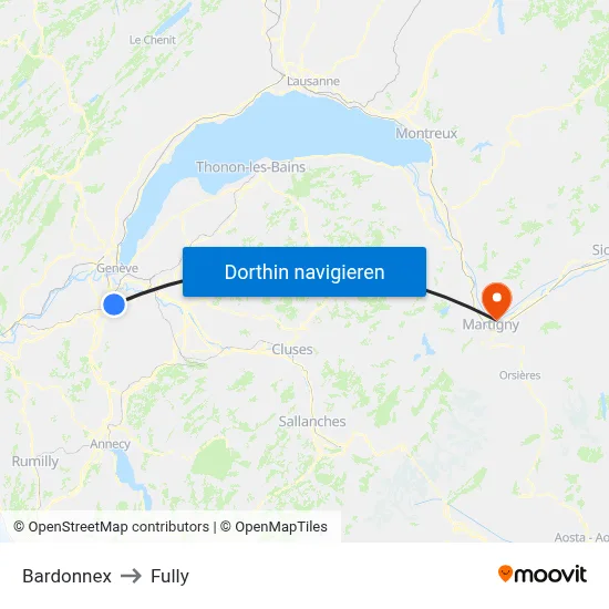 Bardonnex to Fully map