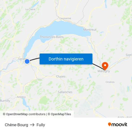 Chêne-Bourg to Fully map