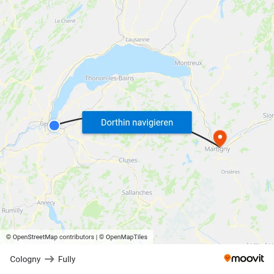 Cologny to Fully map