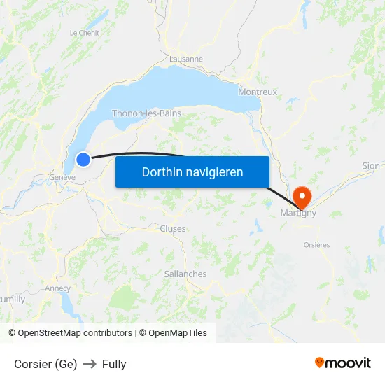 Corsier (Ge) to Fully map