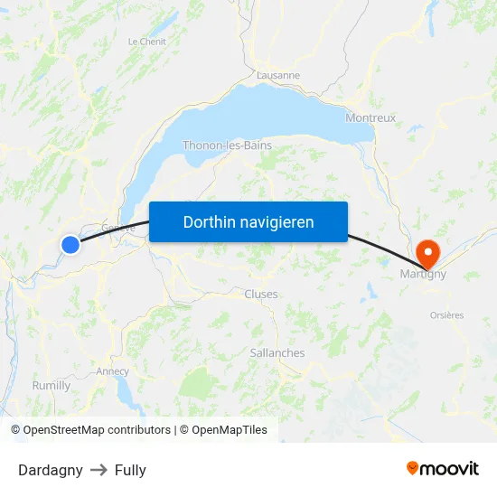 Dardagny to Fully map