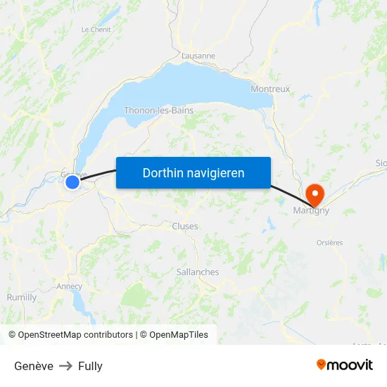 Genève to Fully map