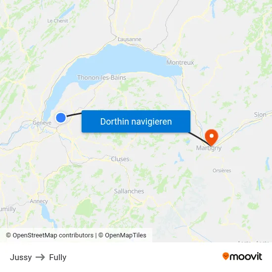 Jussy to Fully map