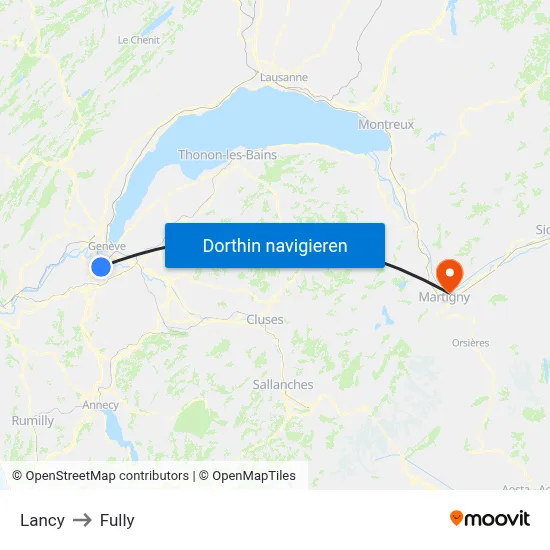 Lancy to Fully map