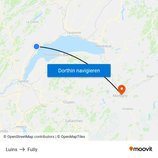 Luins to Fully map