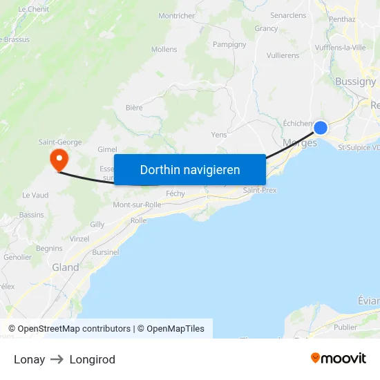 Lonay to Longirod map