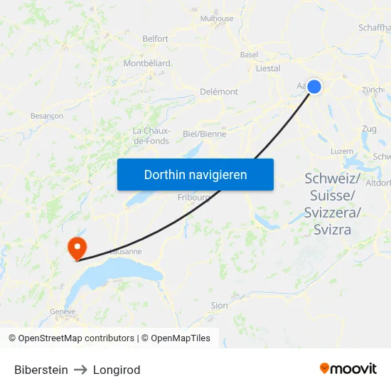 Biberstein to Longirod map