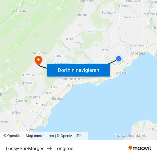 Lussy-Sur-Morges to Longirod map