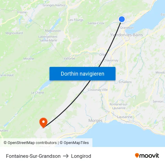 Fontaines-Sur-Grandson to Longirod map