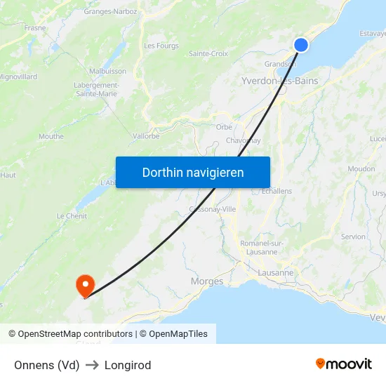 Onnens (Vd) to Longirod map