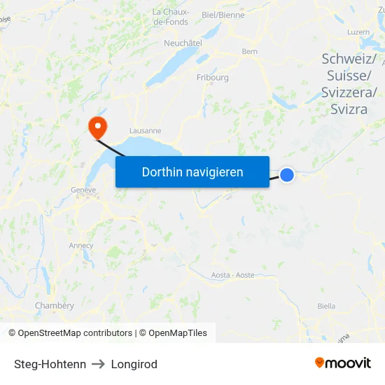 Steg-Hohtenn to Longirod map
