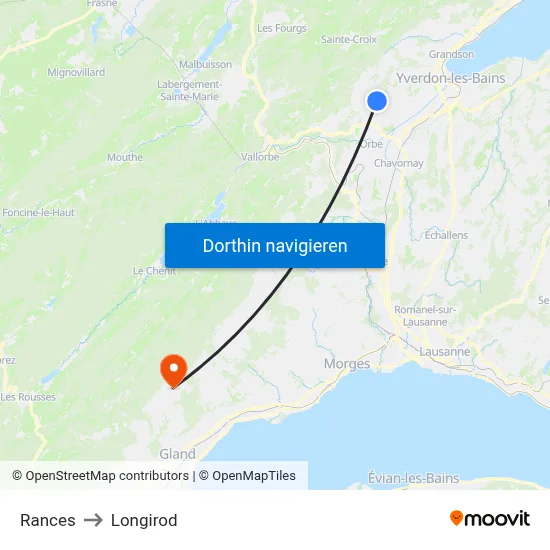Rances to Longirod map