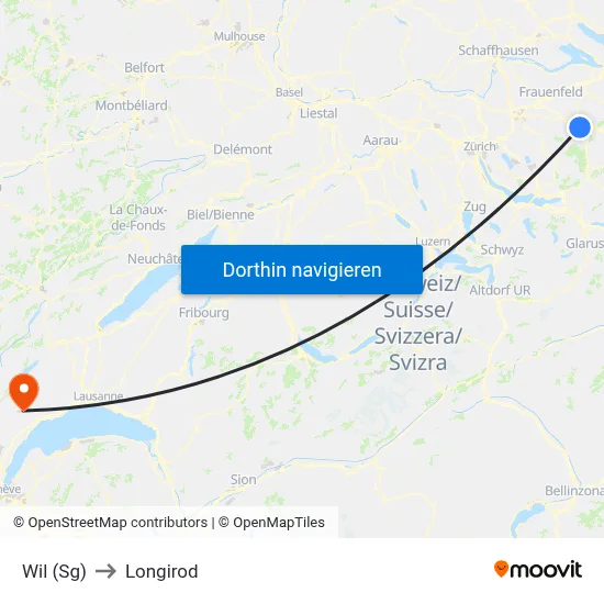 Wil (Sg) to Longirod map