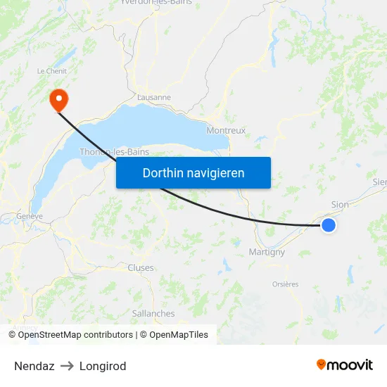 Nendaz to Longirod map