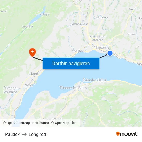 Paudex to Longirod map