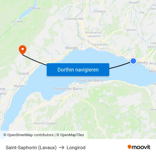 Saint-Saphorin (Lavaux) to Longirod map