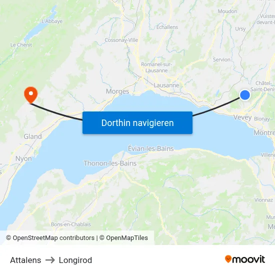 Attalens to Longirod map
