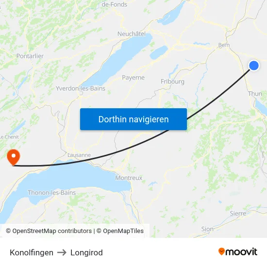Konolfingen to Longirod map