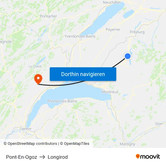 Pont-En-Ogoz to Longirod map