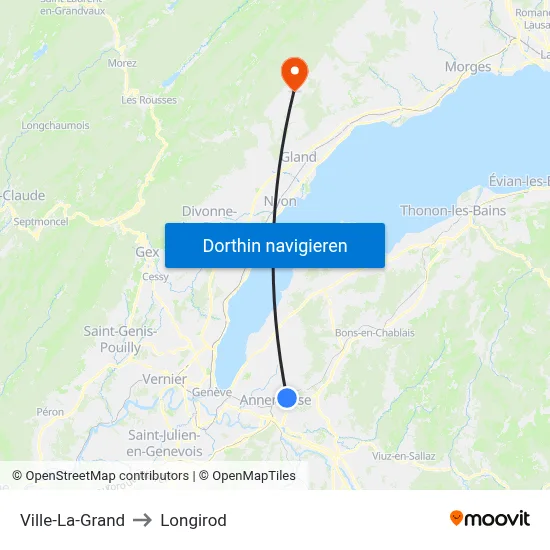 Ville-La-Grand to Longirod map