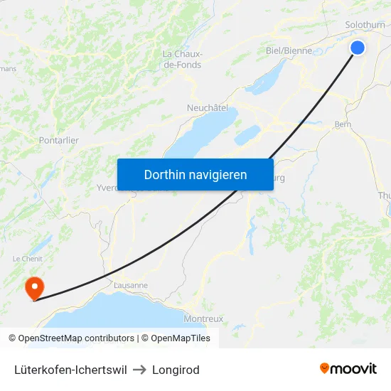 Lüterkofen-Ichertswil to Longirod map