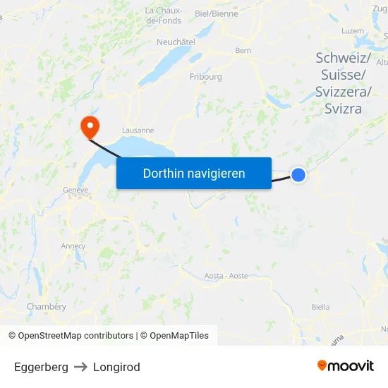 Eggerberg to Longirod map