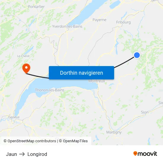 Jaun to Longirod map