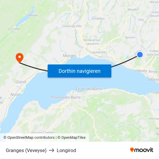 Granges (Veveyse) to Longirod map