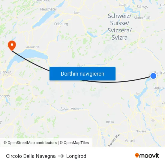 Circolo Della Navegna to Longirod map
