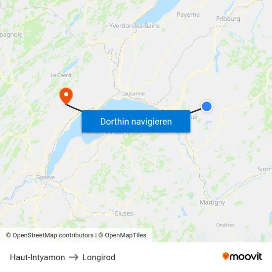 Haut-Intyamon to Longirod map