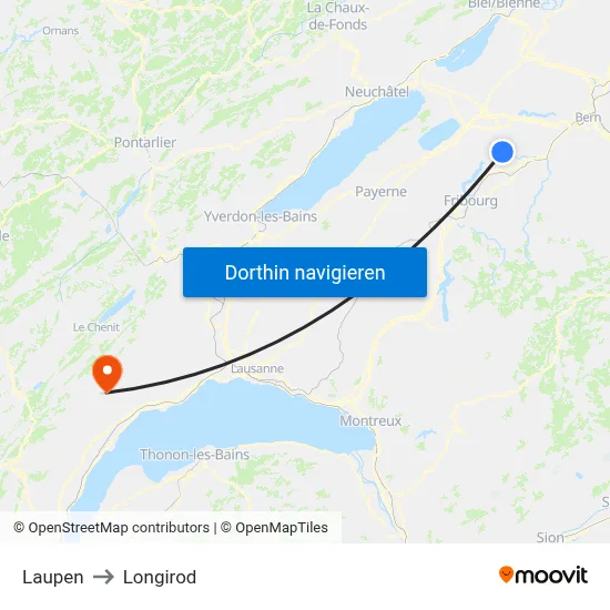 Laupen to Longirod map