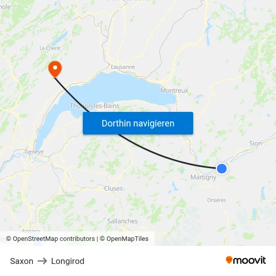 Saxon to Longirod map