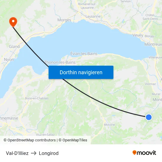 Val-D'Illiez to Longirod map