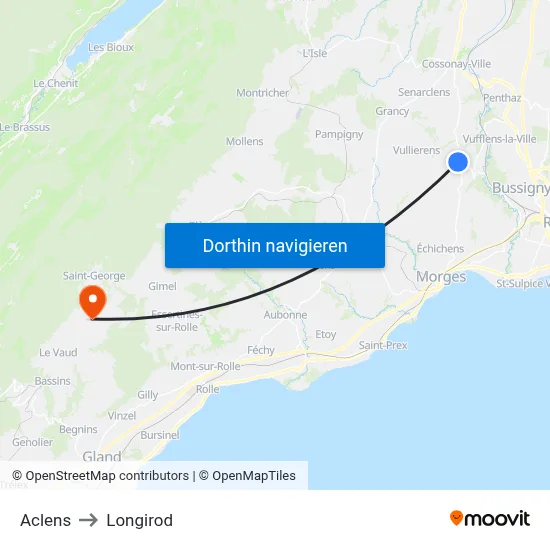 Aclens to Longirod map