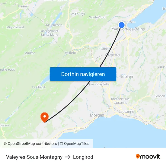 Valeyres-Sous-Montagny to Longirod map