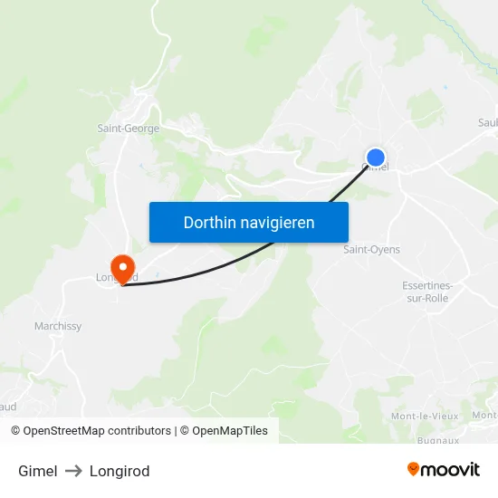 Gimel to Longirod map