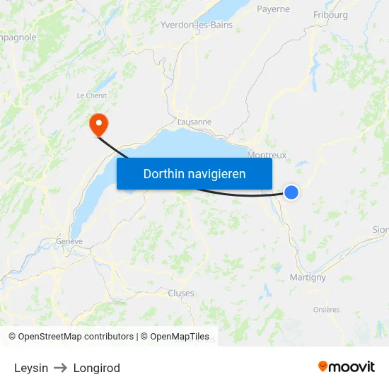 Leysin to Longirod map