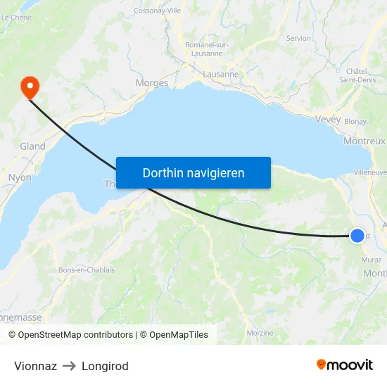 Vionnaz to Longirod map
