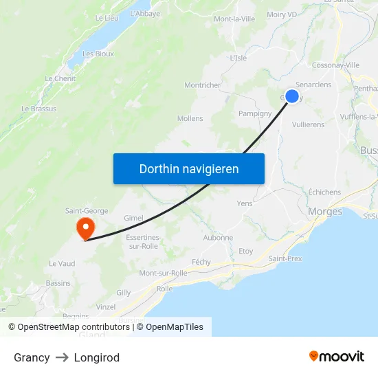 Grancy to Longirod map