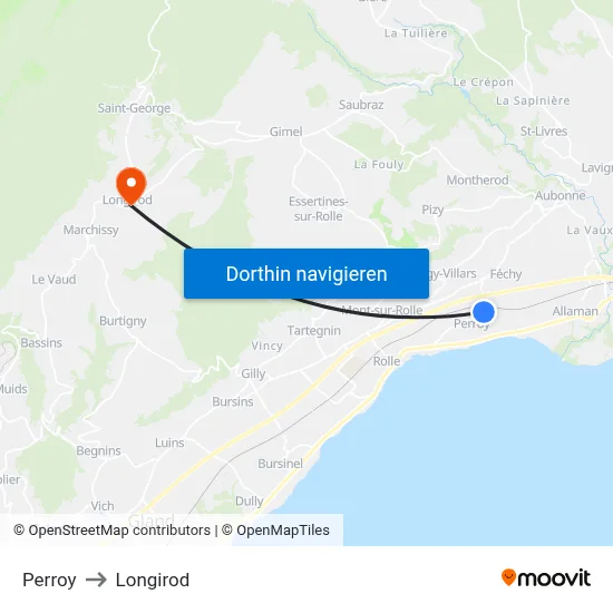 Perroy to Longirod map