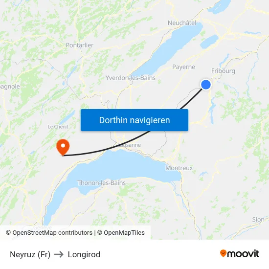 Neyruz (Fr) to Longirod map