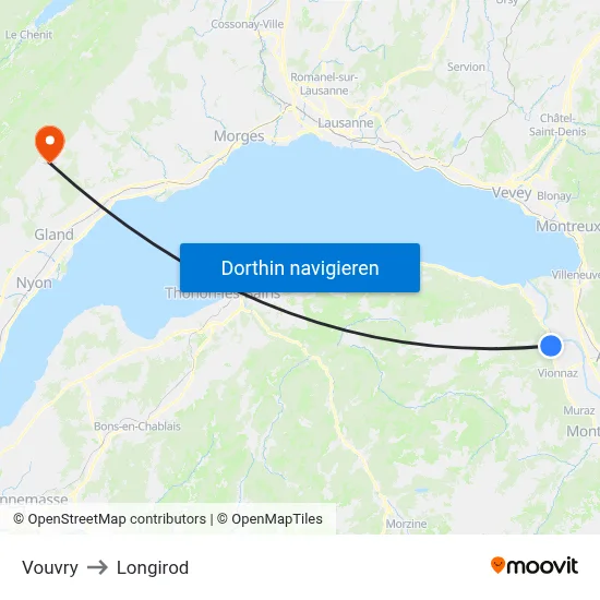 Vouvry to Longirod map