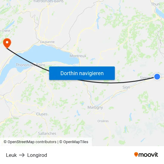 Leuk to Longirod map