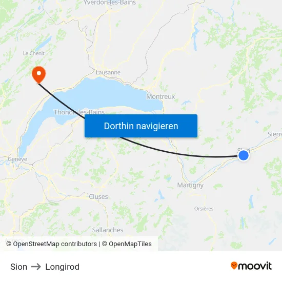 Sion to Longirod map